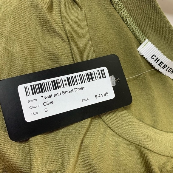 Cherish Twist And Shout Olive Dress - Picture 5 of 5